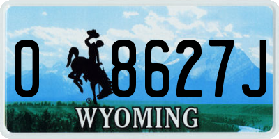 WY license plate 08627J