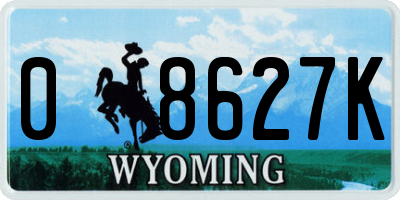 WY license plate 08627K