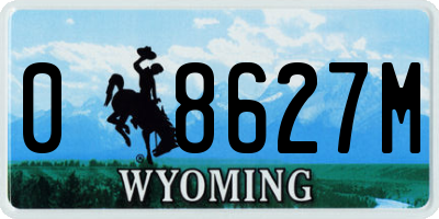 WY license plate 08627M