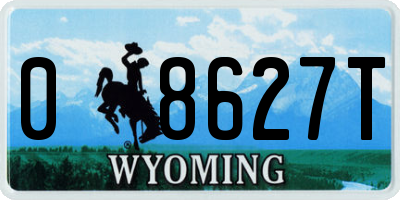 WY license plate 08627T
