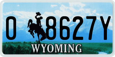 WY license plate 08627Y