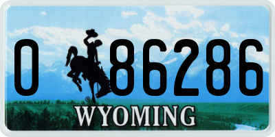 WY license plate 086286