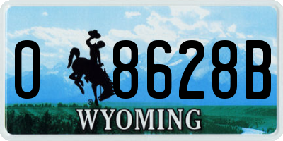 WY license plate 08628B