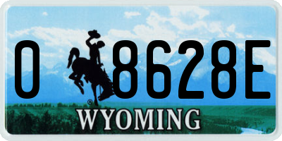 WY license plate 08628E