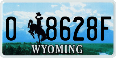 WY license plate 08628F