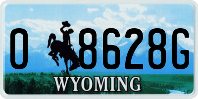 WY license plate 08628G