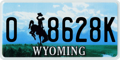 WY license plate 08628K