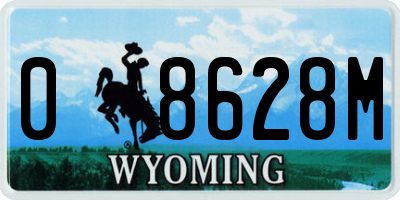 WY license plate 08628M