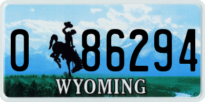 WY license plate 086294