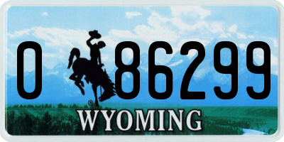 WY license plate 086299
