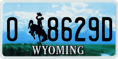 WY license plate 08629D