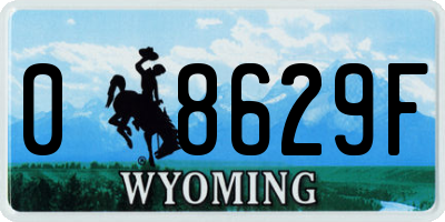 WY license plate 08629F