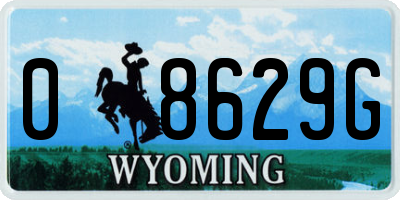 WY license plate 08629G