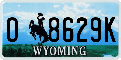WY license plate 08629K