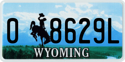 WY license plate 08629L