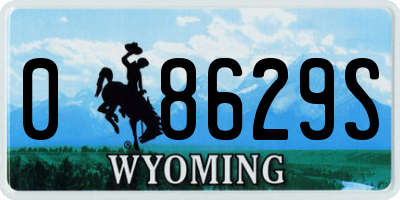 WY license plate 08629S