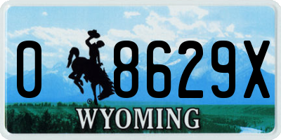 WY license plate 08629X