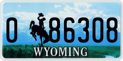 WY license plate 086308
