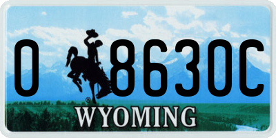 WY license plate 08630C