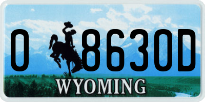 WY license plate 08630D