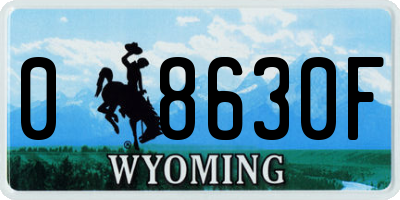 WY license plate 08630F