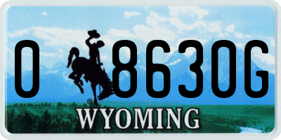 WY license plate 08630G