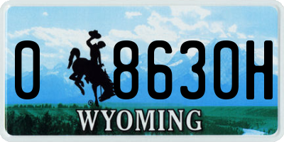 WY license plate 08630H