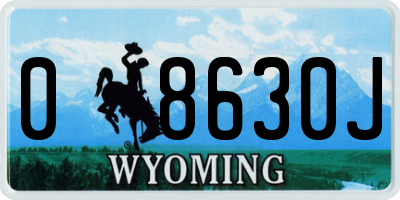WY license plate 08630J