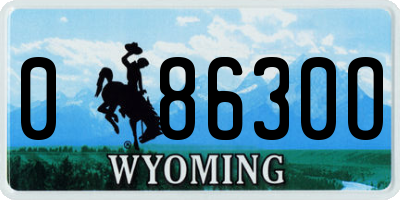 WY license plate 08630O