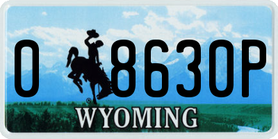 WY license plate 08630P