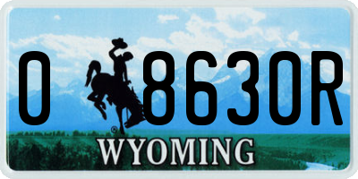 WY license plate 08630R