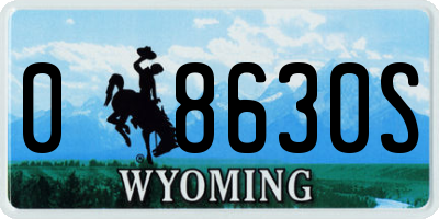 WY license plate 08630S