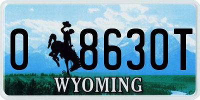 WY license plate 08630T