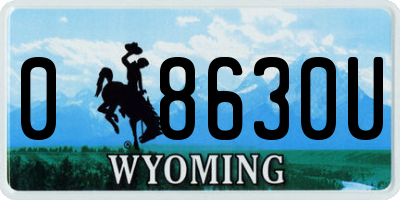 WY license plate 08630U