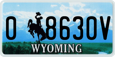 WY license plate 08630V