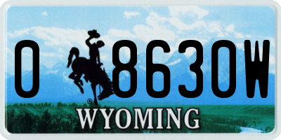 WY license plate 08630W