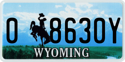 WY license plate 08630Y