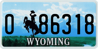 WY license plate 086318