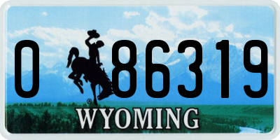 WY license plate 086319