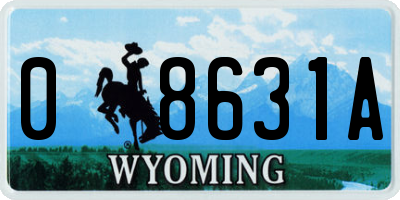 WY license plate 08631A