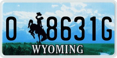WY license plate 08631G