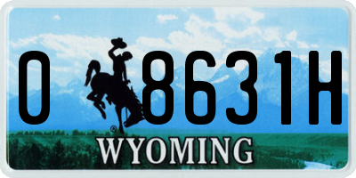 WY license plate 08631H