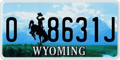 WY license plate 08631J