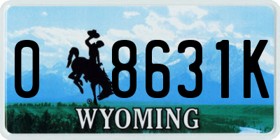 WY license plate 08631K