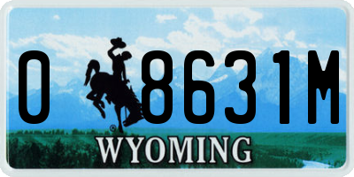 WY license plate 08631M