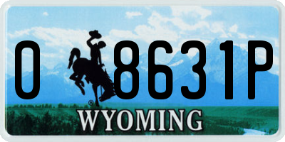 WY license plate 08631P