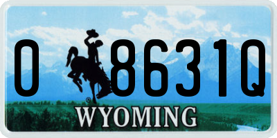 WY license plate 08631Q