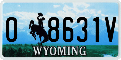 WY license plate 08631V