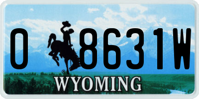 WY license plate 08631W