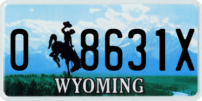 WY license plate 08631X